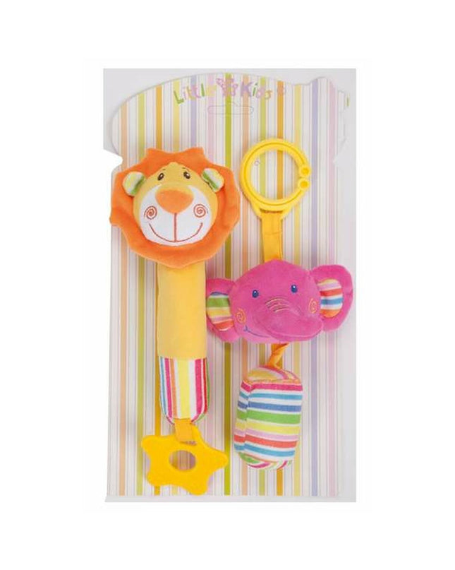 Pair of 18cm baby rattles from BigBuy Fun, soft plastic toys for young children, perfect for infant play and sensory development.