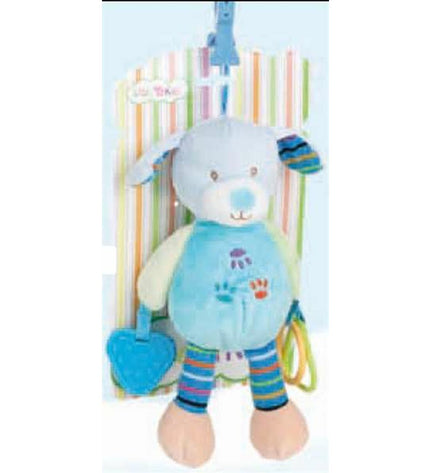 Soft multicolored baby activity toy in the shape of a dog, 25cm, by BigBuy Fun, designed for gentle play and sensory development.
