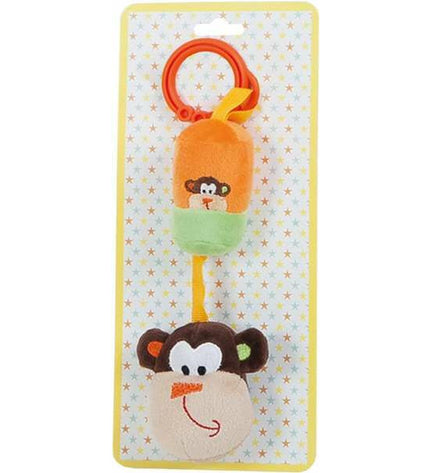 Baby monkey rattle toy by BigBuy Fun, 24 cm, soft plastic, suitable for young children, featuring a cute monkey design.