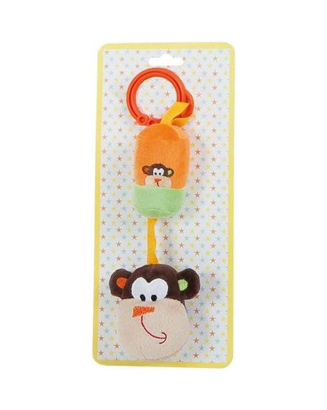 Baby monkey rattle toy by BigBuy Fun, 24 cm, soft plastic, suitable for young children, featuring a cute monkey design.