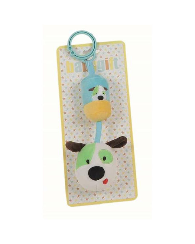 BigBuy Fun baby rattle toy for young children, 24 cm plush dog rammelaar with soft fabric and playful design.