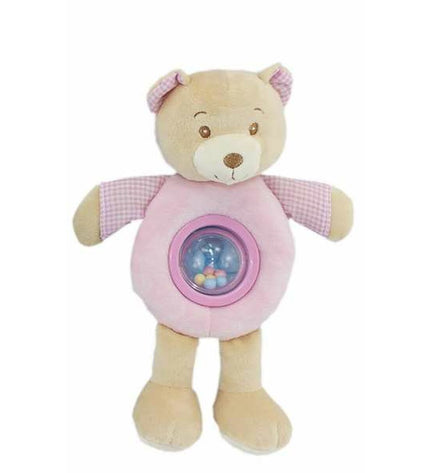 Soft ratelspeeltje Lulu roze beer voor baby's, 25cm, van BigBuy Fun, geschikt voor jonge kinderen, met ratelgeluiden.