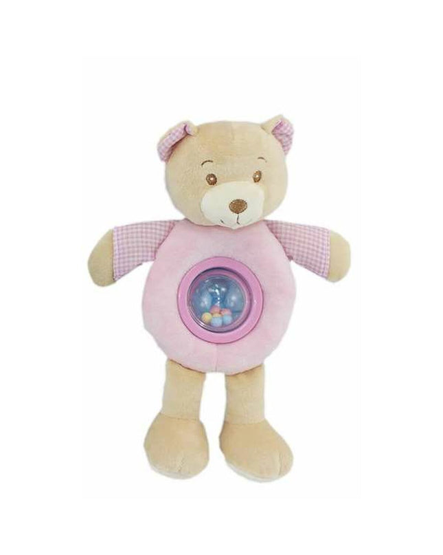 Soft ratelspeeltje Lulu roze beer voor baby's, 25cm, van BigBuy Fun, geschikt voor jonge kinderen, met ratelgeluiden.