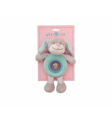 Soft green ratel toy for dogs, 25cm, by BigBuy Fun, shown lying on a white surface in a playful pose.