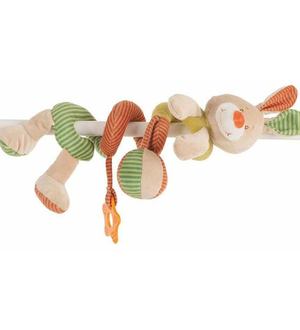 Multicolour plush spiral rabbit toy for dogs, 22 cm, soft and cuddly, from BigBuy Fun, designed for playful pet comfort.