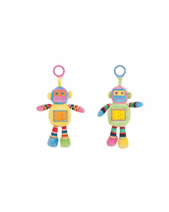 Colorful multicolour robot baby rattle from BigBuy Fun, 25cm tall, made of soft plastic, designed for young children.