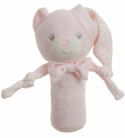 Pink baby rattle with sweet star design, 16 cm long, from BigBuy Fun, soft toy suitable for young children.