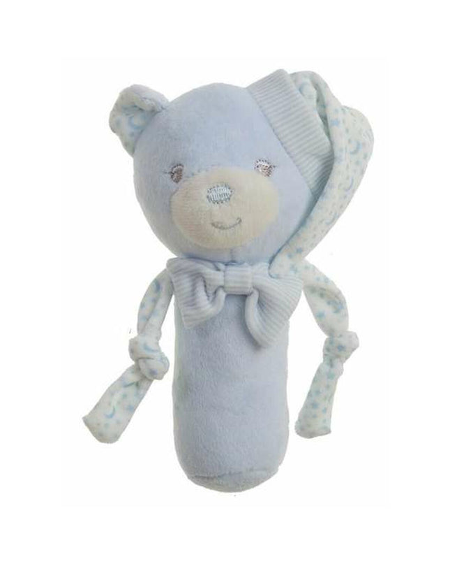 Baby blue star-shaped rattle by BigBuy Fun, 16 cm, soft plastic toy for young children, designed to entertain and soothe babies.