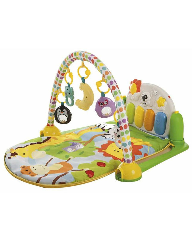 BigBuy Fun baby activity center with interactive piano, colorful soft fabric for infants, measuring 96 x 65 x 48 cm.