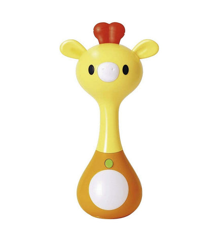 BigBuy Fun musical baby rattle with lights, 16 cm long, suitable for infants, colorful toy for young children.