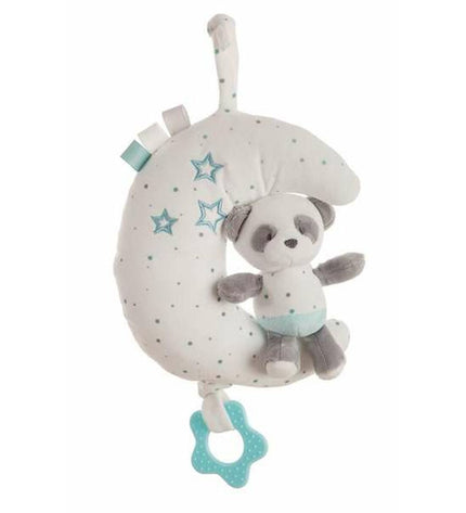 Blue Baby Panda Rattle by BigBuy Fun, 25 cm, soft plush toy for infants, with a gentle jingling sound.