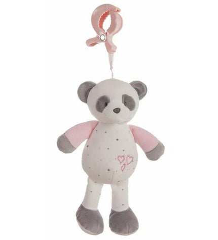 Pink Panda Bear Baby Rattle from BigBuy Fun, 25cm colorful soft toy for young children, ideal for early development and play.