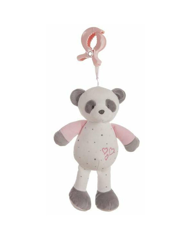 Pink Panda Bear Baby Rattle from BigBuy Fun, 25cm colorful soft toy for young children, ideal for early development and play.