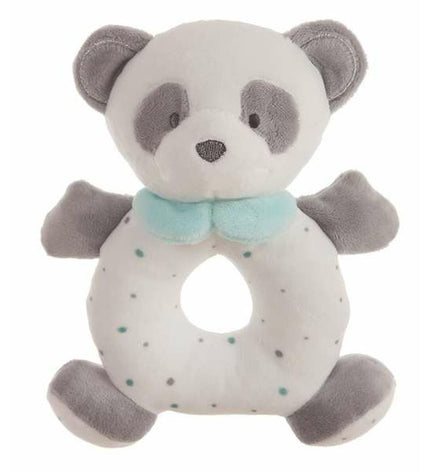 Soft panda bear rattle toy in turquoise, 20 cm from BigBuy Fun, perfect for infants and young children.