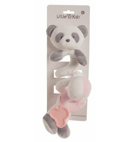 Pink panda-themed activity spiral for babies, 25cm, colorful toy for young children by BigBuy Fun.