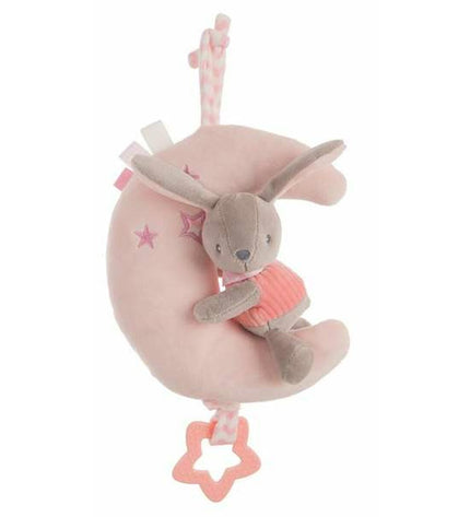 Pink Moon Bunny plush toy from BigBuy Fun, 25 cm soft stuffed animal with adorable rabbit features.