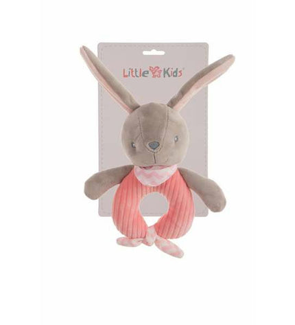 Soft rabbit-flavored ratel toy in pink from BigBuy Fun, designed for playful pets, with a plush and textured surface.