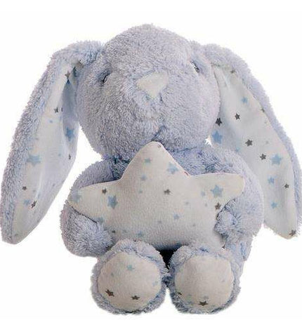 Blue plush bunny toy from BigBuy Fun, 22 cm, soft and cuddly, perfect for children, part of the stuffed animal collection.