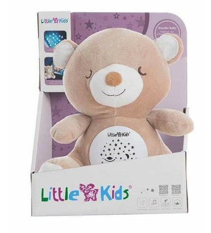 BigBuy Fun Knuffelbeer projector with lights and sound, 25 cm soft plush toy for children.