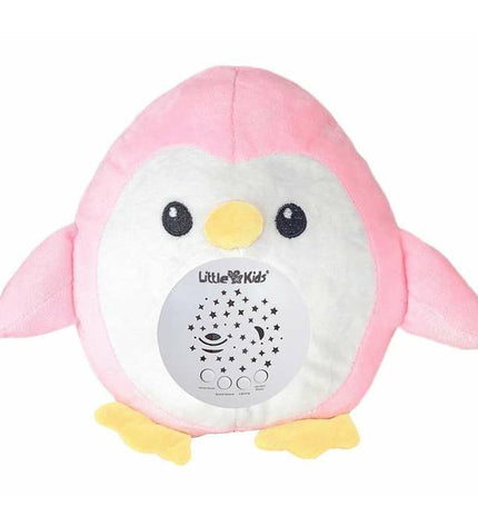 Pink penguin musical plush toy with built-in projector, soft plush material, from BigBuy Fun, designed for children.