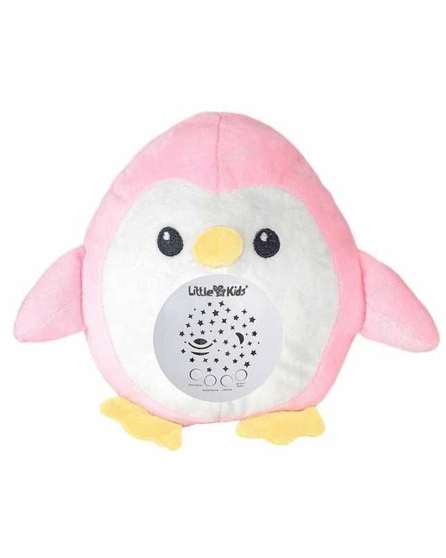 Pink penguin musical plush toy with built-in projector, soft plush material, from BigBuy Fun, designed for children.