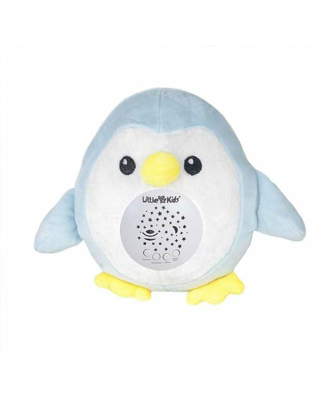 Blue penguin plush toy with built-in projector, soft toy from BigBuy Fun, designed for children’s play and entertainment.