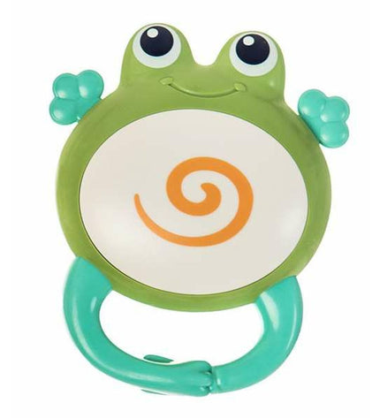 Baby rattle in frog shape, 11x9x3 cm, BigBuy Fun baby toy for young children, colorful and lightweight for little hands.