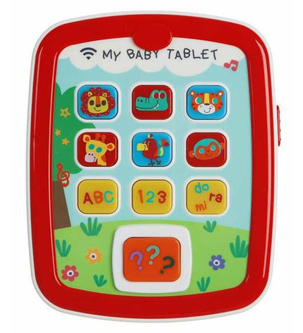 Baby's interactive toy tablet by BigBuy Kids, measuring 18x14x3 cm, featuring colorful buttons and playful designs for young children.