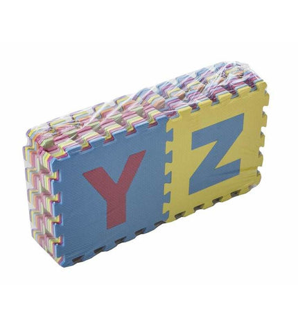 BigBuy Fun alphabet puzzle mat with 26 polyester pieces, 32x32x1 cm, for educational and play activities.