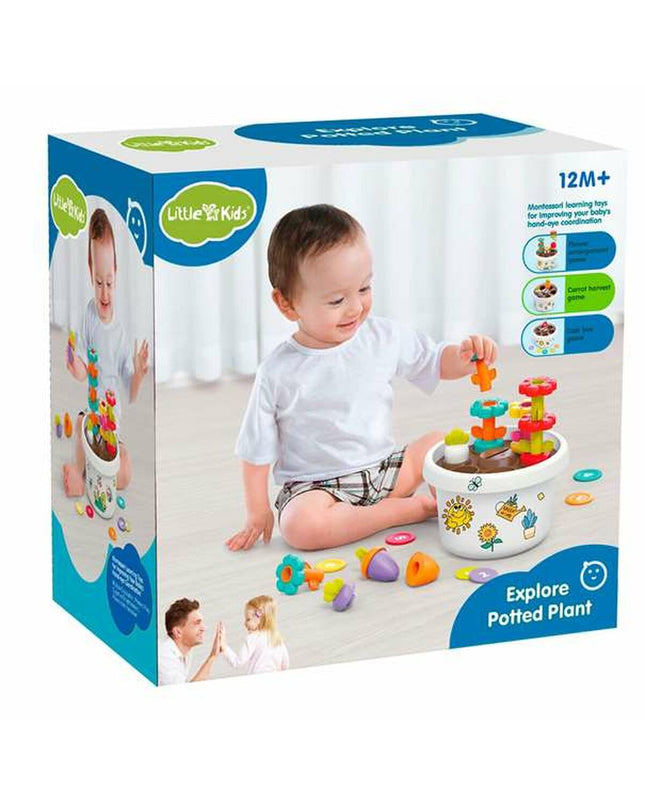 BigBuy Kids Explore Potted Plant baby agility toy, 18x18x12 cm, colorful playset for young children, designed for early development.