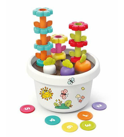 BigBuy Kids baby agility toy Explore Potted Plant, colorful soft toy for young children, 18x18x12 cm, designed for early play.