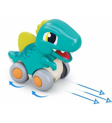 Green dinosaur toy vehicle, Wrijvingswagen 13x12x13 cm from BigBuy Kids, suitable for play and games, featuring colorful dinosaur design.