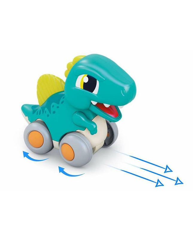 Green dinosaur toy vehicle, Wrijvingswagen 13x12x13 cm from BigBuy Kids, suitable for play and games, featuring colorful dinosaur design.