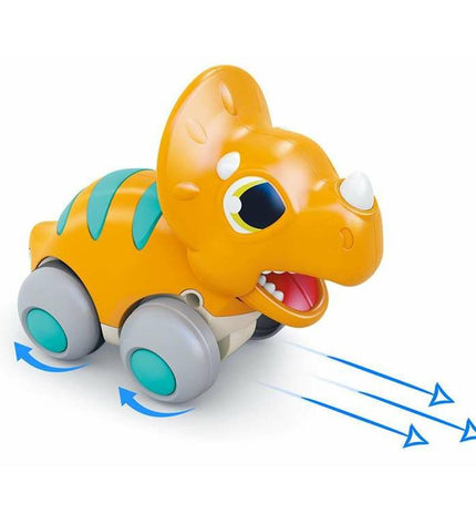 Orange dinosaur-themed toy vehicle from BigBuy Kids, measuring 13x12x13 cm, for children’s play and games.