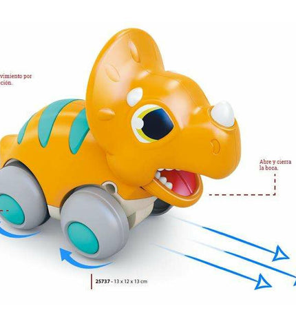 Orange dinosaur-shaped toy vehicle from BigBuy Kids, 13x12x13 cm, suitable for children’s play and games.