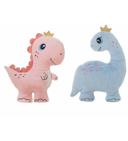 Soft dinosaur plush toy Kini Dinosaurussen 44 cm from BigBuy Kids, featuring green and brown fabric with friendly eyes.