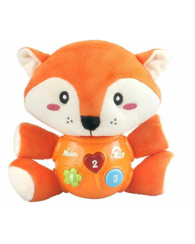 Soft 24 cm Fox plush toy from BigBuy Fun, designed for children’s play and comfort, featuring a friendly fox face and plush fabric.
