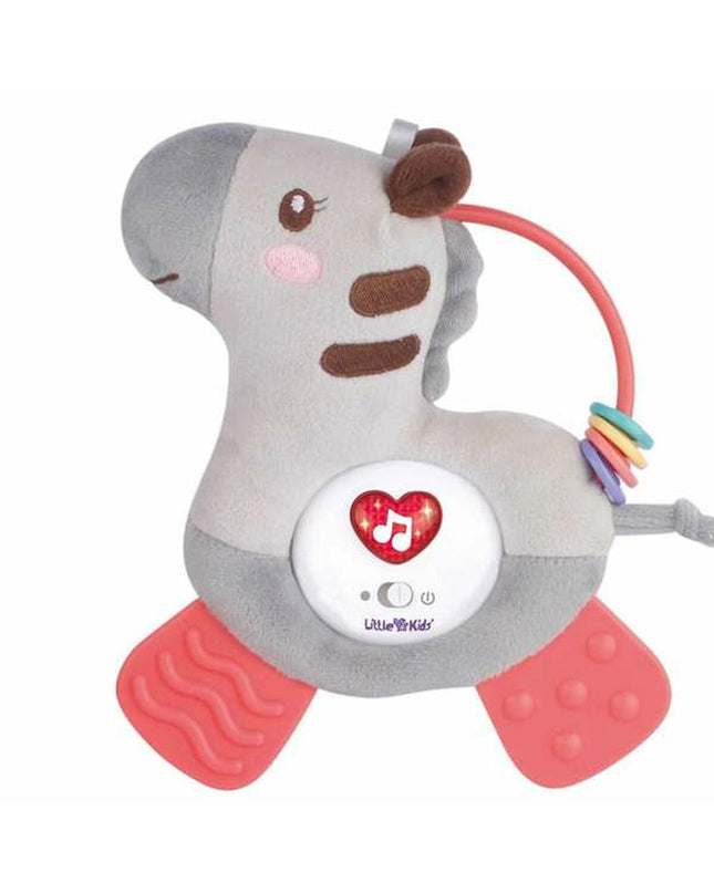 Soft zebra plush toy, 24 cm size from BigBuy Fun, ideal for children, featuring colorful fabric and a friendly zebra face.