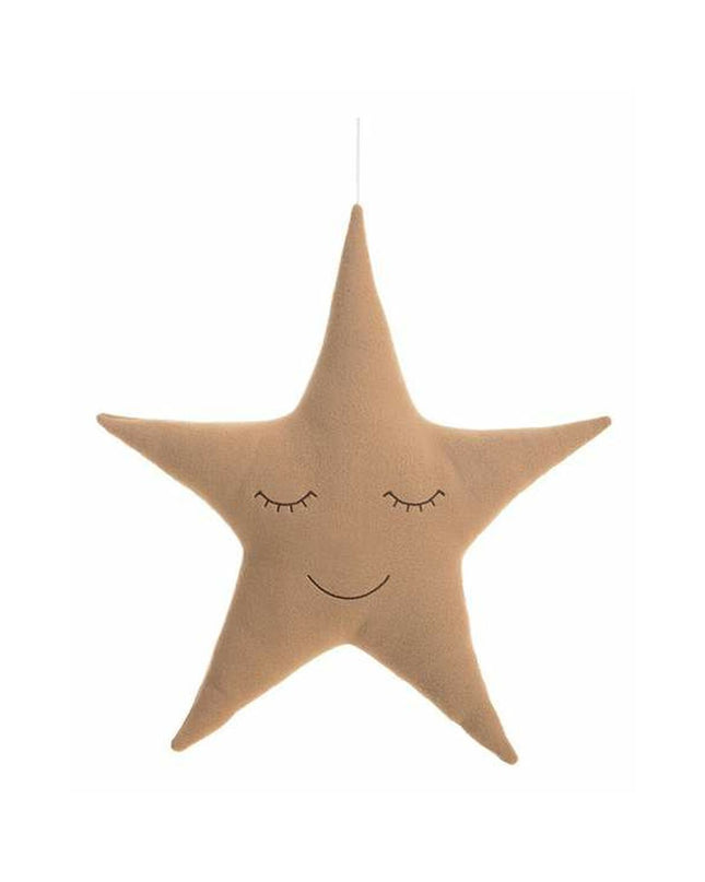 Brown star-shaped plush cushion from BigBuy Kids, 51x51 cm, soft toy perfect for children’s play and decor.