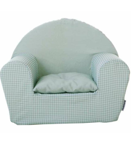 BigBuy Fun Vichy Aquamarijn children's sofa bed, colorful fold-out furniture for kids' room, stylish and comfortable design