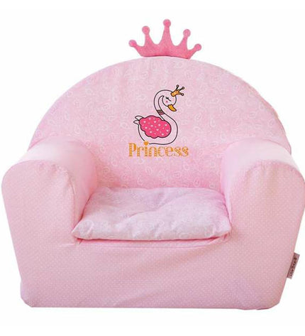 Pink children's princess high chair by BigBuy Fun, sturdy plastic seat with princess-themed design for kids' mealtime.