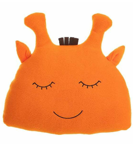 Orange giraffe plush toy pillow, 35x34 cm, soft stuffed animal from BigBuy Kids for children’s comfort and play.