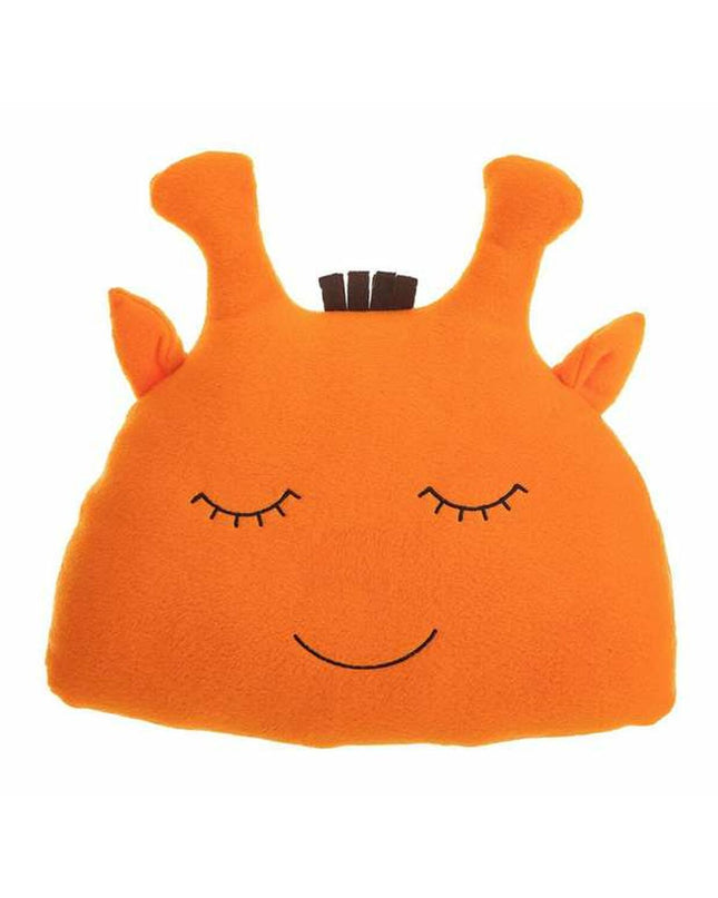 Orange giraffe plush toy pillow, 35x34 cm, soft stuffed animal from BigBuy Kids for children’s comfort and play.