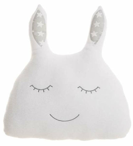 Soft white plush cushion with bunny design, 36x34 cm, from BigBuy Kids, ideal for play and comfort in kids' toys