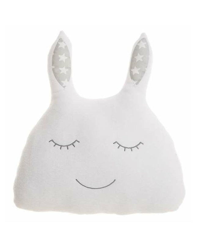 Soft white plush cushion with bunny design, 36x34 cm, from BigBuy Kids, ideal for play and comfort in kids' toys