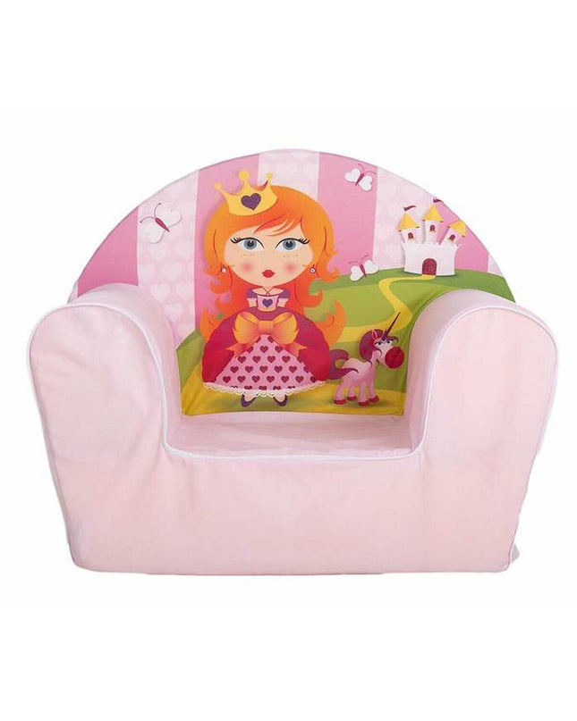 Pink princess children's chair by BigBuy Fun, measuring 44 x 34 x 53 cm, with a decorative princess theme.