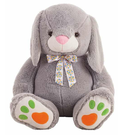 BigBuy Fun Dido Grijs Konijn plush toy, 90 cm tall, soft and cuddly rabbit for children, featuring detailed facial features.