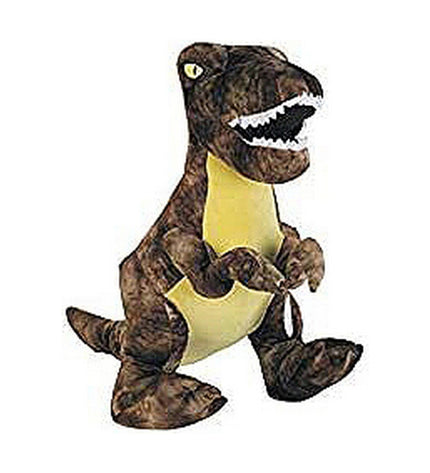 BigBuy Fun Thor Dinosaurus plush toy, 40 cm tall, soft gray dinosaur stuffed animal for children.