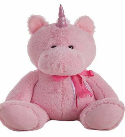 Pink unicorn plush toy from BigBuy Fun, 75 cm tall, soft stuffed animal ideal for children or decoration.