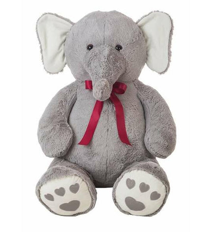 BigBuy Fun Wanda 120 cm soft plush elephant toy, a modern stuffed animal for kids, shown in a playful pose on a white background.